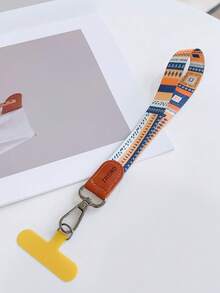 1 pieza Cordón de muñeca grueso y trenzado con clip de hoja de bambú y patrón floral vintage para funda de teléfono móvil - Multicolor - Ver 16