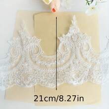 1/5碼經典蕾絲刺繡水晶裝飾，適用於婚紗、舞裙及家居紡織裝飾，適合服裝DIY、手工縫製與初學者縫製 - 多色 - 查看 8
