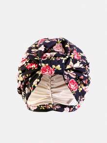 1 chiếc khăn trùm đầu in họa tiết lót satin dành cho nữ, thích hợp dùng khi ngủ, quấn đầu, hoặc khi hóa trị, phù hợp sử dụng hàng ngày. - nhiều màu - Xem 2