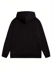 Men's Casual Hoodie - Printed With The Words "I Love My Girlfriend," Loose-Fitting Pullover, Suitable For Autumn And Winter, Washable Comfortable Clothing, Fun Design With Soft Fabric - Black - View 4
