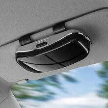 Estuche para gafas de sol de parasol de coche, caja de almacenamiento de gafas de coche con botón de apertura con un solo toque, soporte protector para gafas, caja de gafas de parasol multifuncional y de moda, unisex - A - Ver 12