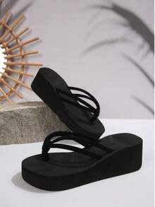 Dép xỏ ngón unisex, dép lê mùa hè, chống trơn trượt và bền chắc, thích hợp cho bãi biển và hoạt động ngoài trời, nhẹ và mềm mại. - màu đen - Xem 11