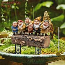 2D Flat, 1pc Acrylic Planter Decor, Mini Stake, Happy Gnome Figurines, Suitable For Potted Plants, Creates Holiday Atmosphere Indoors, Great Gift For Weddings, Birthdays, And Housewarming - A1 - View 6