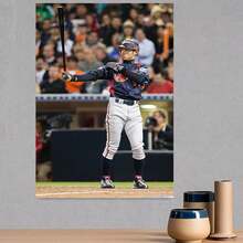 1 Póster de Arte en Lienzo Sin Marco de Jugador de Béisbol - Pintura Dinámica de Acción Deportiva, Decoración para Sala, Oficina o Bar Deportivo - Regalo Ideal para Aficionados y Atletas del Béisbol, Obra Energética, Impresión de Alta Calidad - Enmarcado - Ver 3