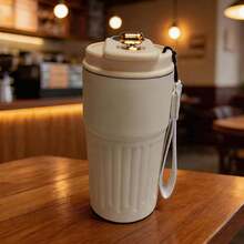 BIGRD 15oz Neutral Aesthetic Insulated Coffee Mug. 316 Stainless Steel Portable Cup, Double-Wall Leak-Proof Design, Keeps Coffee Hot For Long Time, Suitable For Cafes, Schools, Dorms And Daily Commute. - Multicolor - View 6