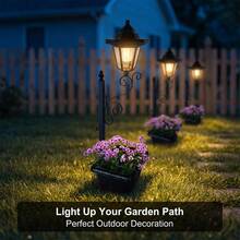 TazTir Solar Garden Stake Light W/ Flower Pot Holder - 8H Charge All Night Auto Glow - Waterproof Auto On/Off Pathway Decor - 太陽能 - 查看 2