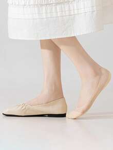 5双装冰丝船袜，女士薄款浅口隐形硅胶防滑棉底夏季船袜 - 彩色 - 查看 6