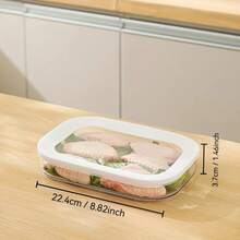 Contenedor de carne para frigorífico, contenedores apilables de almacenamiento de cortes en frío con tapas transparentes para carne de deli, tocino, queso y preparación de comidas - 2 plantas - Ver 7