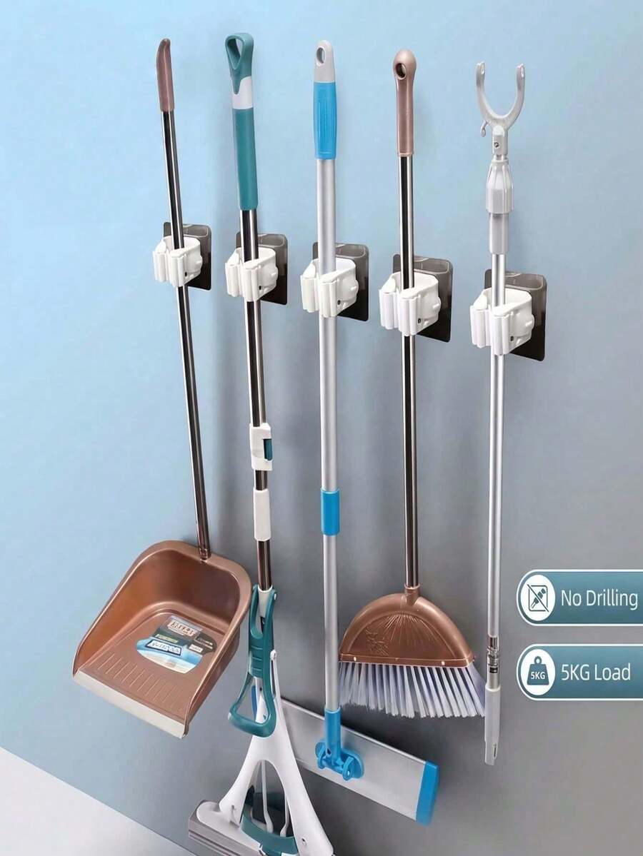 Bộ 8/4/1 móc treo chổi lau nhà đa năng, kẹp chổi gắn tường, móc treo chổi lau nhà tự dính, móc chống thấm nước, chống trượt, có thể tháo rời, thích hợp để cất giữ đồ dùng trong nhà, phòng tắm, nhà bếp, sân vườn và gara, dụng cụ nhà tắm/nhà bếp/nhà vệ sinh/gara, không cần khoan, chống trượt (Màu sắc và kiểu dáng ngẫu nhiên)