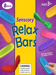 8Pcs Sensory Soothing Stone Set, Soft Textured Silicone Fidget Toy For Stress Anxiety Relief, Tactile Quiet Desk Toys For Kids Adults, Perfect Mother's Children's Day, Back-To-School, Graduation Season Class Gifts - Multicolor - View 3