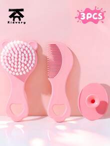 3pcs Baby Grooming Set, Newborn Comb, Soft Silicone Face Brush - Multicolor - View 9