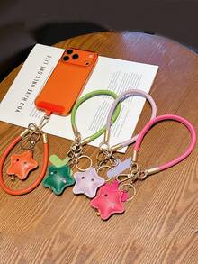 1 chiếc móc khóa đeo tay hình ngôi sao mềm mại, mặt dây chuyền hình chuông dễ thương, móc khóa chống thất lạc tiện dụng. - Nhiều màu - Xem 2