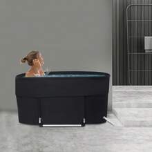 Quiltern Portable Foldable Bathtub 6-Layer Insulation Large Soaking Tub 150kg Load Capacity With Storage Bag For Home Camping RV Travel Spa Relaxation - A - View 9