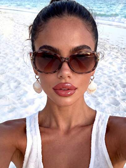 1 Pair Oval Leopard Print Glasses For Women And Men, Suitable For Elegant Attire, Travel, Sports, Driving, Festivals, Beach, Music Festivals, Outings, Summer Accessories, Vacation, Family Outings, Street Style, Sports, Parties, Outdoor Activities, Fishing, Holidays, Vacation