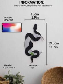 1pc Black Snake Shaped Design Wall Hanging, Moon & Snake Design Hanging Decoration For Home,Home Decor ,Room Decor,Wall Decor Gifts Birthday Graduation - Multicolor - View 12
