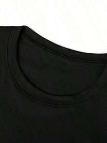 Camiseta Básica con Diseño Gráfico Único, Versátil para Combinar - Negro - Ver 2