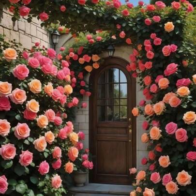 300 Climbing Rose Seeds For Planting - Rare Mixed Climbing Rose Rosa Bush Vine Heirloom Seeds Climbing Flowers Outdoor Garden