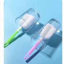 1/3pcs Multifunctional Sponge Bottle Cleaning Brush With Hanging Hole Design, Suitable For Removing Tea Stains, Coffee Cups, Travel Cups And Kitchenware Stains, No Dead Angle Cleaning - A - View 2