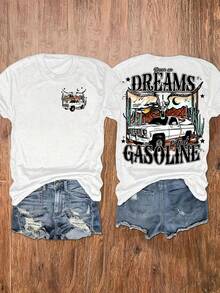 Women's T-Shirt For Spring And Summer - 白色 - 查看 2