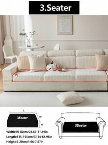 1 tấm bọc ghế sofa co giãn, chống trượt, phủ toàn bộ bề mặt, dùng được cả bốn mùa, chất liệu vải dày dặn, có thể giặt máy, chống bụi, thân thiện với thú cưng, có thể điều chỉnh kích thước cho phòng ngủ, văn phòng, phòng khách, ghế sofa hình chữ L và ghế sofa 1/2/3/4 chỗ ngồi. - Màu be - Xem 17
