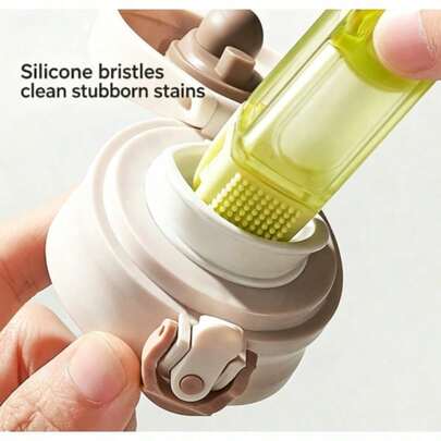 Crocodile 3-In-1 Bottle Brush, U-Shaped Gap Cleaner For  Cup Lid & Bottle Mouth