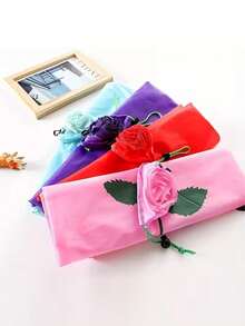 Bolsa de compras con forma de rosa, bolsa de compras floral, bolsa de compras portátil, bolsa reutilizable plegable con forma de rosa, bolsa de compras plegable, bolso portátil lindo, adecuado para artículos de primera necesidad, comestibles, compras, viajes y oficina - Varios estilos - Ver 5
