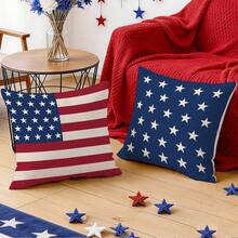 4pcs American Independence Day Patriotic Pattern Pillow Covers, Single-Sided Printed Pillow Shams, Suitable For Living Room, Bedroom, Home Decor, All Season - Multicolor - View 6