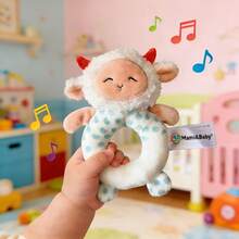 1pc Easy-Grip Baby Rattle Toy - Adorable Cartoon Sheep/Fox Shaped Design With Musical Notes, Durable Polyester Material, Perfect For Car Seat, Strolling, Playtime, Daycare Toys | Musical Rattle | Soft Texture (Multiple Styles Available) - Multicolor - View 11