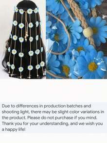 Accessoire pour cheveux de style bohème hippie avec tournesol et marguerite réalistes. Bandeau fleuri, décoration de cheveux d'été avec tournesol, convient aux filles, costumes de fête et de cosplay, style boho, accessoires pour cheveux avec tournesol - Taille unique - Voir 11