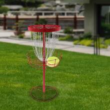 Golf Basket 24-Chain Disc 25.39in Iron Target With Wind-Resistant Base For Backyard Park Practice Etc - 紅色 - 查看 2