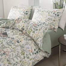 3pcs Sage Green Floral Garden Bedding Set, Vintage Floral Suit Duvet Cover Set, Countryside Floral Duvet Cover, Soft Feather Duvet Cover, Decorative Bedding Set For Modern Bedroom, Suitable For Women & Teens, 100% Polyester, Machine Washable, All Season, Ideal For Bedroom Or Guest Room, Includes 1 Duvet Cover & 2 Pillow Shams, Filling Not Included - Cadet Blue - View 7