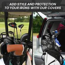 12pcs Golf Club Covers, Made Of PU Material, Golf Club Protective Sleeves, Suitable For Most Golf Clubs, Ideal For Golfers - Multicolor - View 7