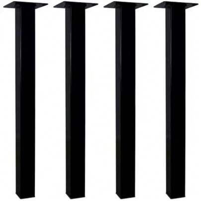 Kit 4 Pés Mesa Tubo Preto Reforçado 73cm