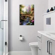 1pc For THOMAS Kinkade Garden Canvas Art - Vibrant Landscape Painting Perfect For Home, Office, Or Coffee Shop Decor, Home Wall Decor | Floral Artwork | Canvas Art, Canvas Wall Art - Multicolor - View 1