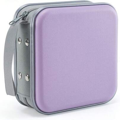 LIOVODE DVD Case, 48 Capacity CD Case Portable CD Holder Storage Hard Plastic DVD Wallet Holder Organizer For Car (Lavender)