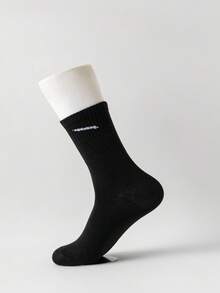 3 Pairs Assorted Color Diagonal Stripe Print Sports Socks, Comfortable Breathable Medium Thickness, Unisex Fashion - Multicolor - View 6