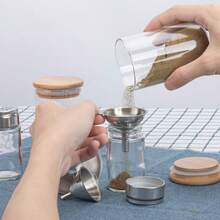 Stainless Steel Funnel Set, Multi-Function Liquid Dispenser, Mini Kitchen Oil Pourer, Suitable For Essential Oils, Liquids, Powders, Spices (Comes With Ring For Easy Hanging Storage) - View 6