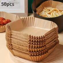 10 Inch Air Fryer Liners Disposable, 100 Pack Parchment Paper Sheets For Air Fryer Basket, Non-Stick, Disposable, Unbleached, Heat Resistant, Fits 5-8 QT Air Fryers, Oil-Free & Healthy Cooking - 10in-square - View 11