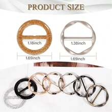9pcs Women's T-Shirt Clips, Knotted Buttons, Fashion Metal Round Buttons, Circular Silk Scarf,Holiday,Travel Essential - Multicolor - View 9