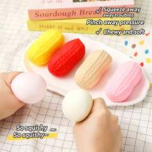 A Simulated Peanut Squeeze Toy For Adults, A Cute And Soft Fidget Toy, An Adorable Stress-Relief Squeezing Toy, Suitable For Relaxation And Stress Reduction, A Portable Mini Sensory Toy, Ideal For School And Office, A Sweet Cartoon Design Anxiety-Relief Toy, An Ideal Party Gift - Đỏ - Xem 1