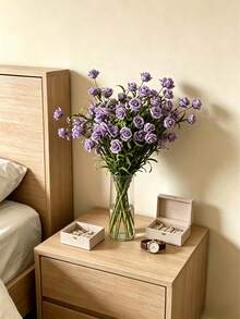 1/5pcs Purple Artificial Mini Rose Bouquet, 18.11-Inch Artificial Rose Bouquet, Realistic DIY Foam Floral Art, Suitable For Valentine's Day, Mother's Day Gifts, Wedding Bouquets/Centerpieces, Indoor And Outdoor Garden Party Home Background Decoration, Spring Room Desktop Vase Decoration, Birthday Gifts,Flower,Artificial Flower,Artificial Plants,Artificial Plants Outdoor,Garden Ornament,Artificial Flowers Outdoor,Ornaments Home. - Purple - View 5