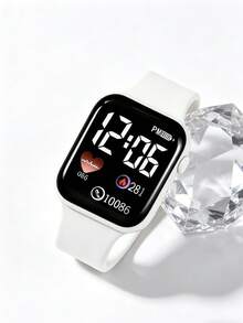 Bộ trang sức 6/5 món thời trang tối giản, thanh lịch, hình vuông, họa tiết cầu vồng, bao gồm đồng hồ điện tử trang trí, vòng cổ, vòng tay, bông tai và nhẫn, thích hợp cho các bé gái đeo trong các bữa tiệc và lễ hội. Cũng là một lựa chọn quà tặng lý tưởng cho Ngày của Mẹ, tựu trường, Lễ Phục Sinh và các dịp khác dành cho mẹ và bạn bè. - Nhiều màu - Xem 7