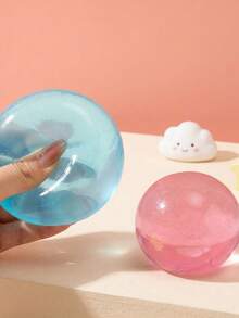 6cm Round Moldable Slow Rebound Blue Coconut Oil Handmade Squeeze Ball, Stress Relief Squeeze Toy, Suitable For Holiday Gifts, Fun & Cute Gifts, Birthday Gifts, Easter Gifts, Halloween Gifts, Christmas Gifts, Party Favors - Multicolor - View 1
