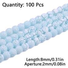 100 hạt acrylic tròn nứt, vật liệu làm đồ trang sức thủ công DIY - Hạt cườm bị nứt - Xem 9