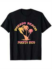 Camiseta Dorado Beach Puerto Rico, Adecuada Para Todos Los H - Negro - Ver 1