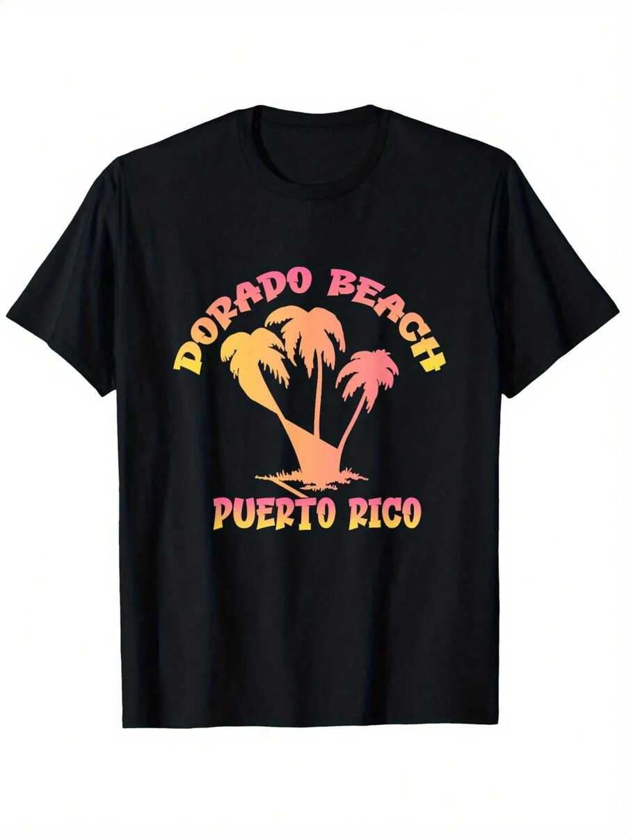 Camiseta Dorado Beach Puerto Rico, Adecuada Para Todos Los H - Negro - Ver 1