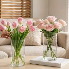 12pcs Glass Cylinder Vases For Wedding & Event Decor - 6 Inch Tall, Centerpiece & Hurricane Candle Holders, Bulk Set For Home Floral Arrangements, Mother's Day Decor, Ideal Mother's Day Gift - Transparent - View 3
