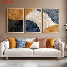 Set Of 3 Modern Neutral Toned Wall Art Poster, Abstract Wall Decoration, Mid-Century Modern Style Print, Suitable For Bedroom, Living Room, Bathroom, Office Decoration, Frameless - A - View 4