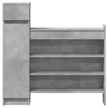 Scarpiera Grigio Cemento 100,5x28x100 cm in Legno Multistrato - Grigio - Visualizzare 5