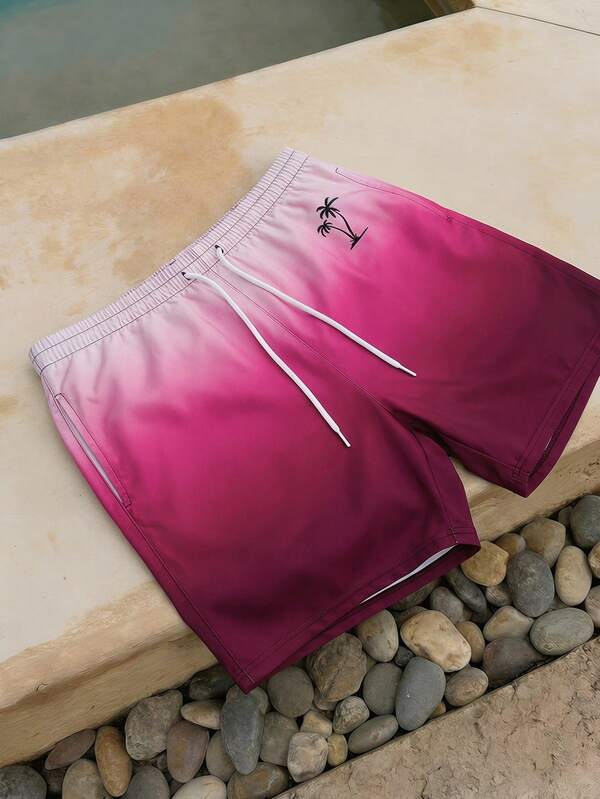 Open Phase Pantalones cortos de playa casuales de hombre con estampado 3D hawaiano - Secado rápido, cintura con cordón, opción perfecta para salidas de verano, estilo retro americano, unisex, ajuste relajado para atuendos de verano - Adecuado para uso diario y atuendos de vacaciones de verano.